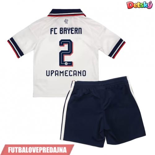 Lacne Dětský Futbalové dres Bayern Munich Dayot Upamecano #2 2026-27 Krátky Rukáv - Preč (+ trenírky)